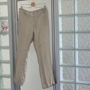 Coldwater Creek natural fit linen pants, tan, P14